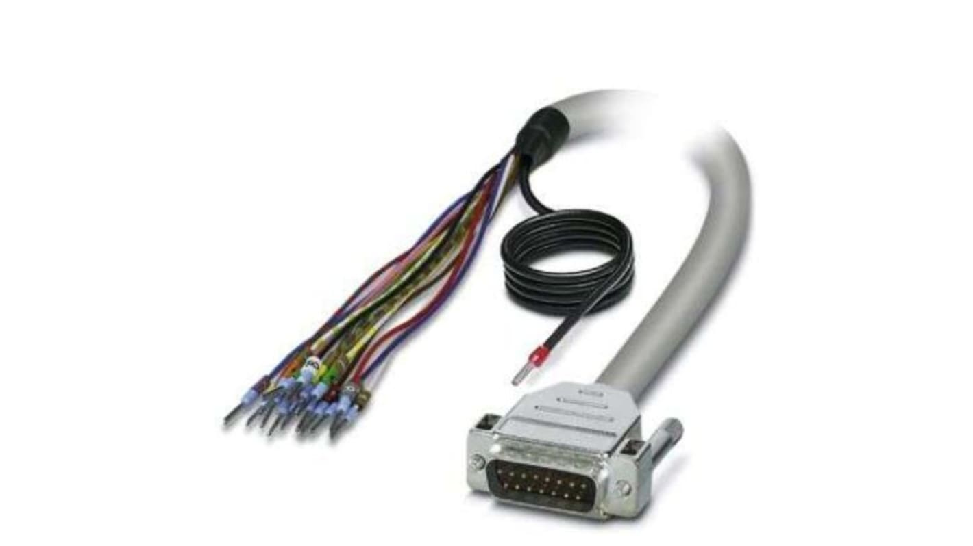 Phoenix Contact Male 15 Pin D-sub Unterminated Serial Cable, 2m