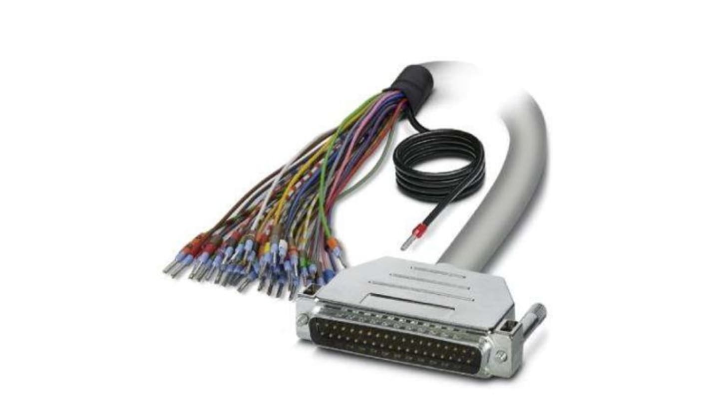 Phoenix Contact Male 37 Pin D-sub Unterminated Serial Cable, 1.5m