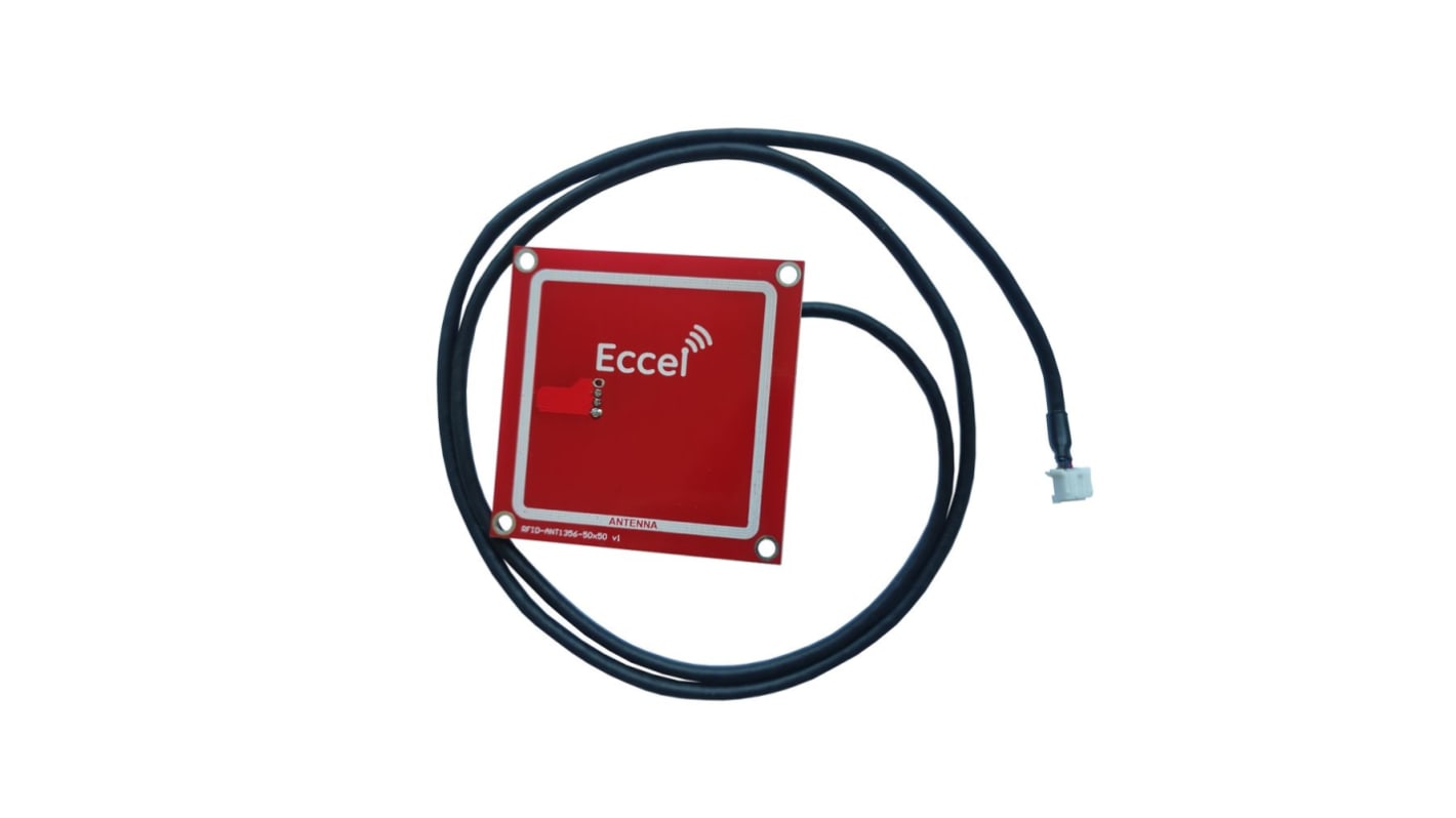 Eccel Technology Ltd, RFID-antenne Gennemføringshul/fastboltet Kvadratisk, Mux ANT 1356-50x50-800 1dBi High Frequency