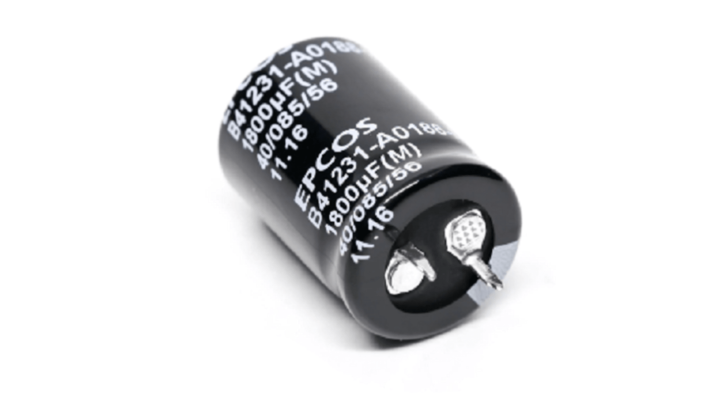 EPCOS Aluminium-Elektrolyt Kondensator 22000μF, Ø 30mm x 35mm, +85°C