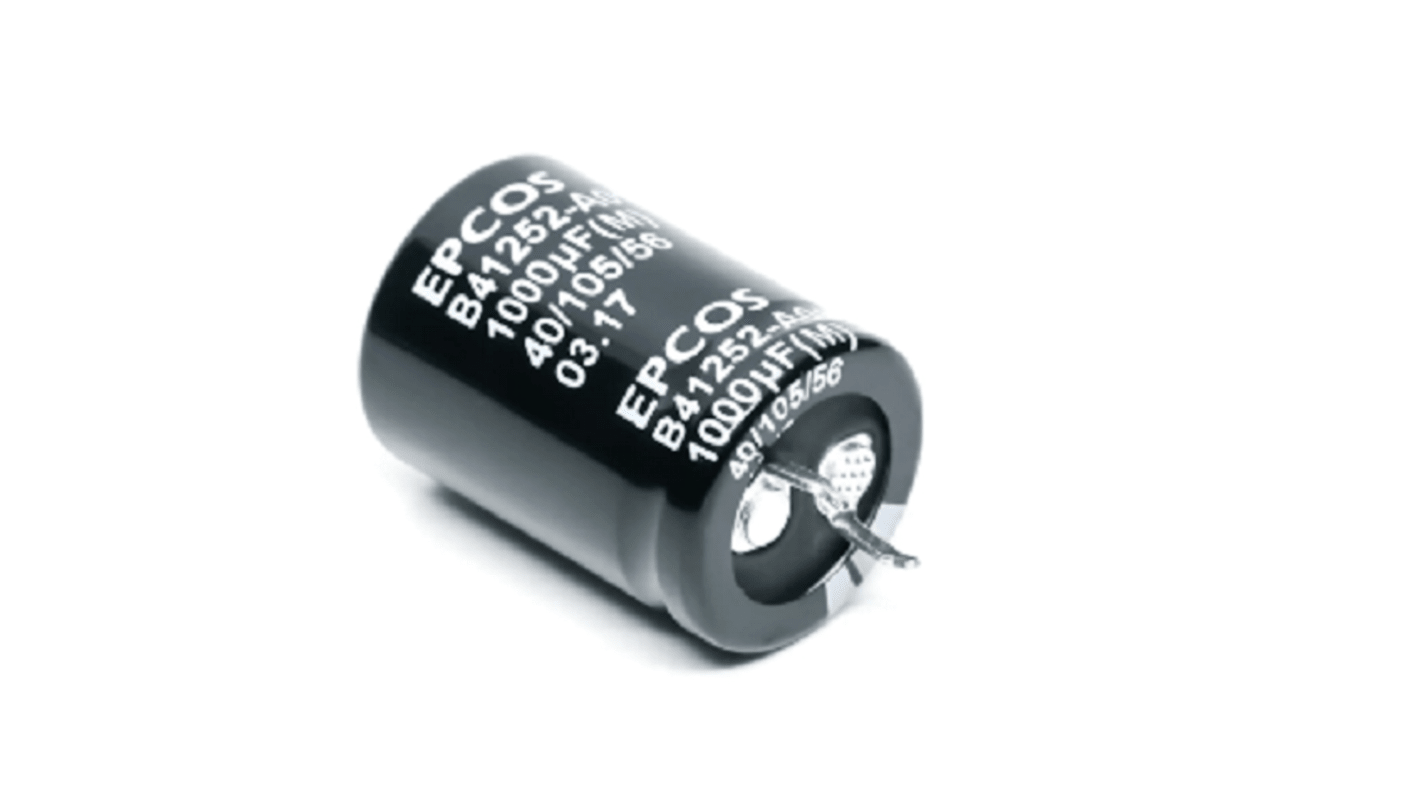 EPCOS Snap-In Aluminium-Elektrolyt Kondensator 3300μF / 35V dc, Ø 22mm x 25mm, bis 105°C