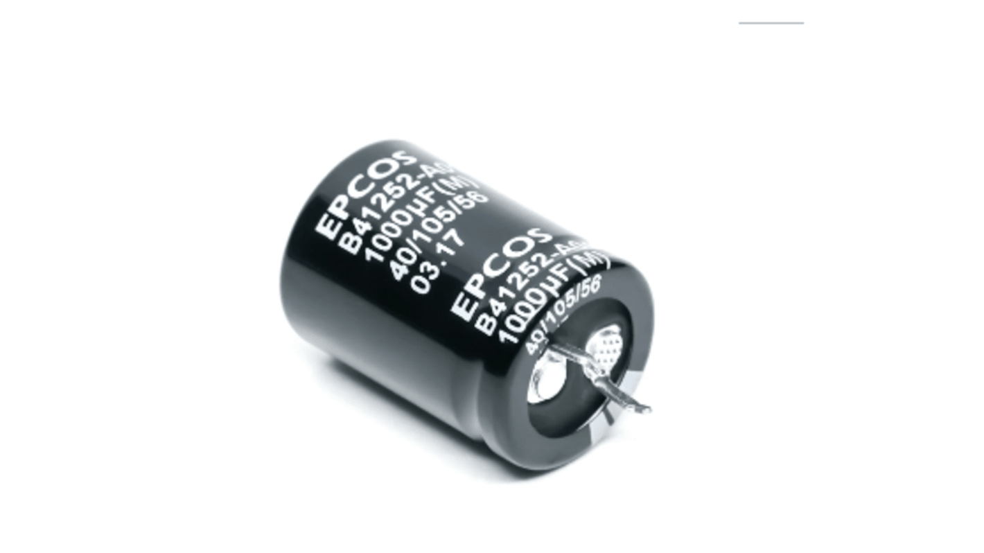 EPCOS Aluminium-Elektrolyt Kondensator 4700μF, Ø 22mm x 35mm, bis 105°C