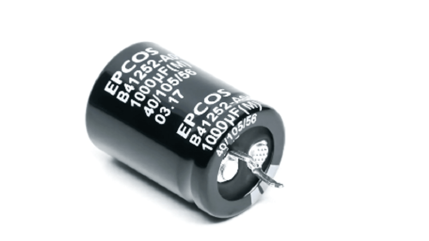 EPCOS Snap-In Aluminium-Elektrolyt Kondensator 4700μF / 35V dc, Ø 25mm x 25mm, bis 105°C