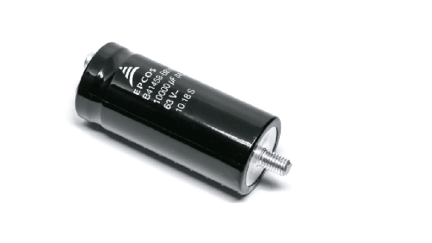 EPCOS, Schraub Aluminium-Elektrolyt Kondensator 0.1F, Ø 64.3mm x 105.7mm, +85°C
