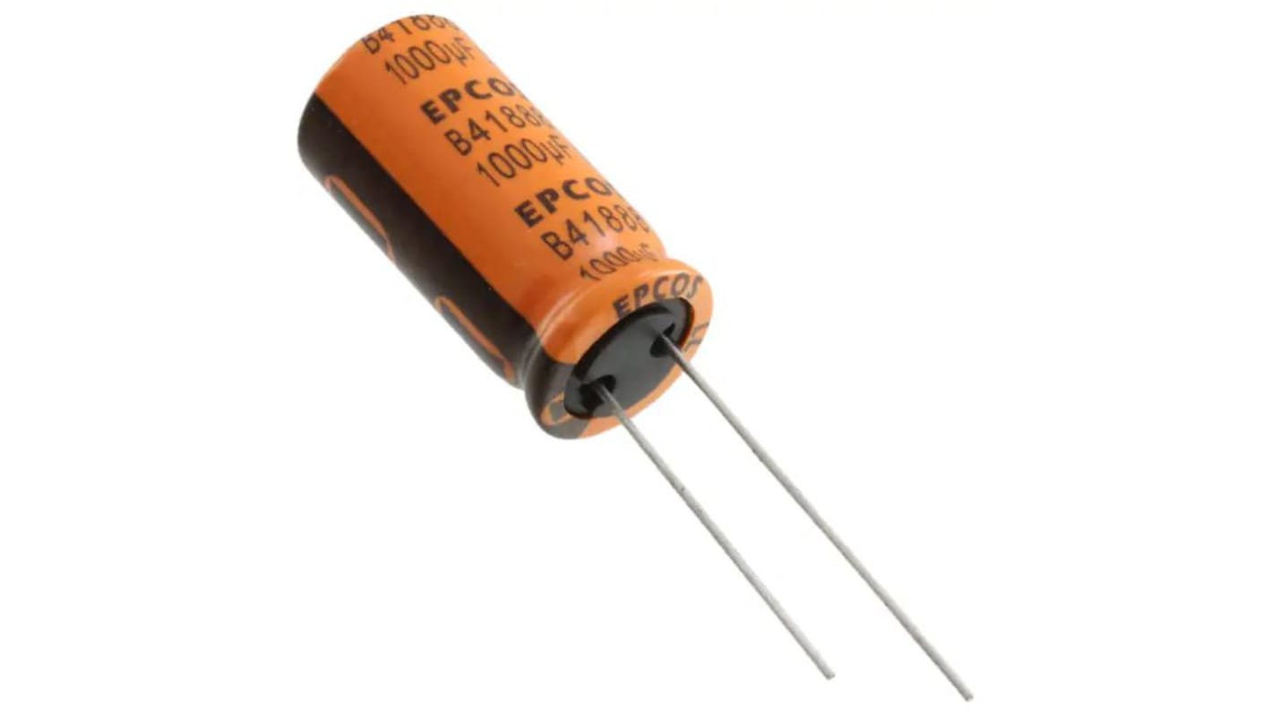 EPCOS 1000μF Aluminium Electrolytic Capacitor, Radial, Through Hole - B41888C7108M000