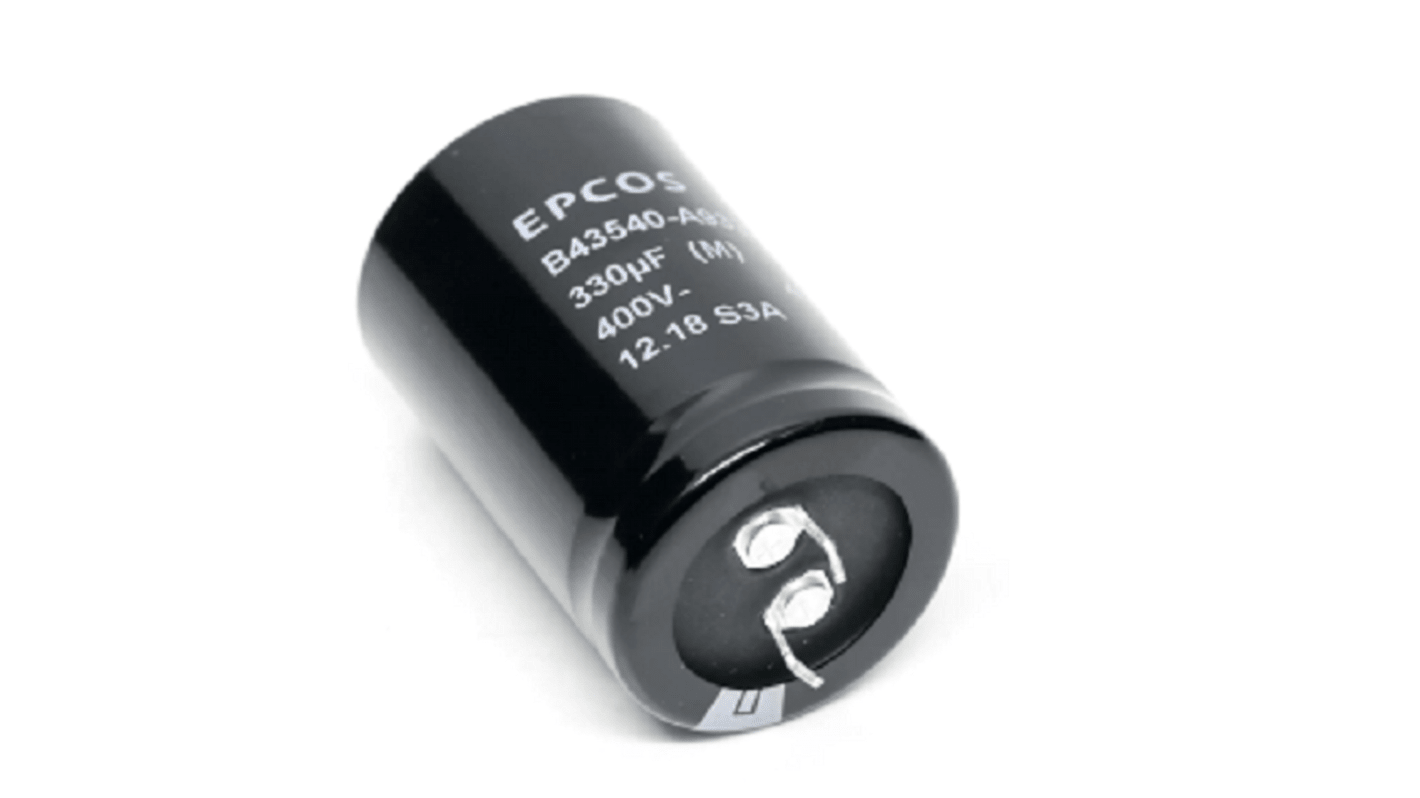 Condensateur EPCOS, Aluminium électrolytique 390μF, 400V c.c.