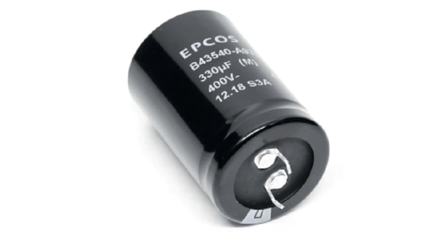 Condensatore EPCOS, 680μF, 400V cc, +105°C, Ad innesto