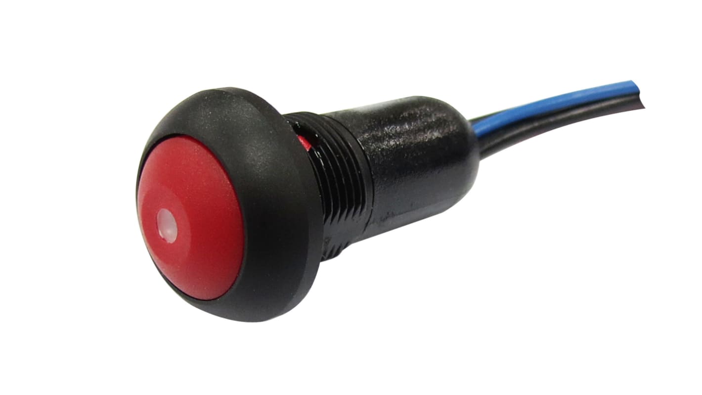 RS PRO Illuminated Push Button Switch, Momentary, Panel Mount, 13.6mm Cutout, SPST, Red LED, 50V dc / 125V ac, IP67