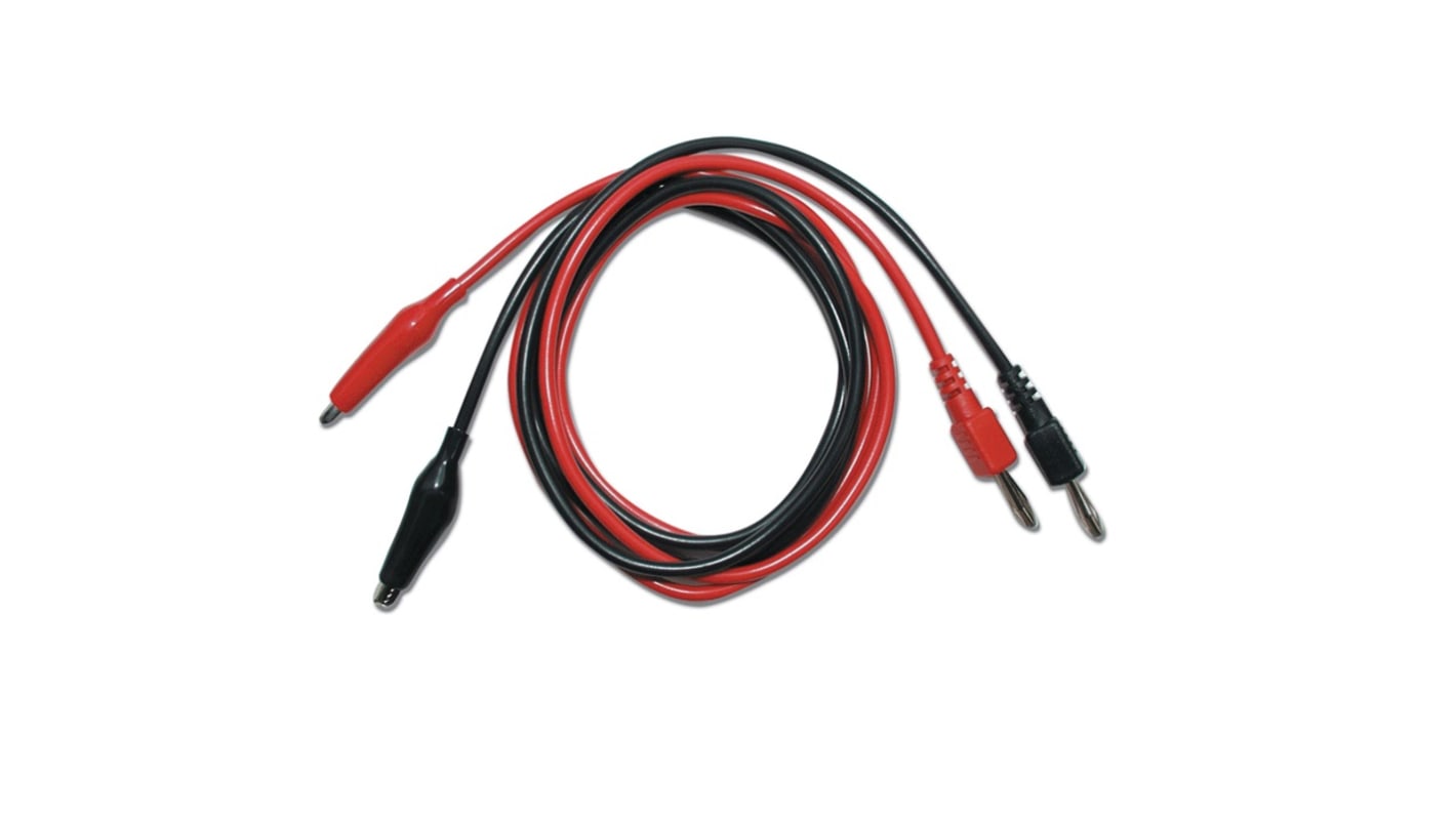 Cable de prueba BK Precision de color Negro, Rojo-Macho, 60V, 5A, 1m