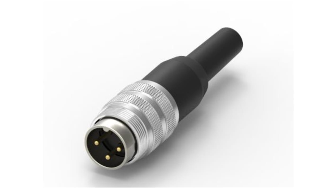 Connecteur DIN RS PRO, 3 contacts, Mâle, Montage sur câble, A souder