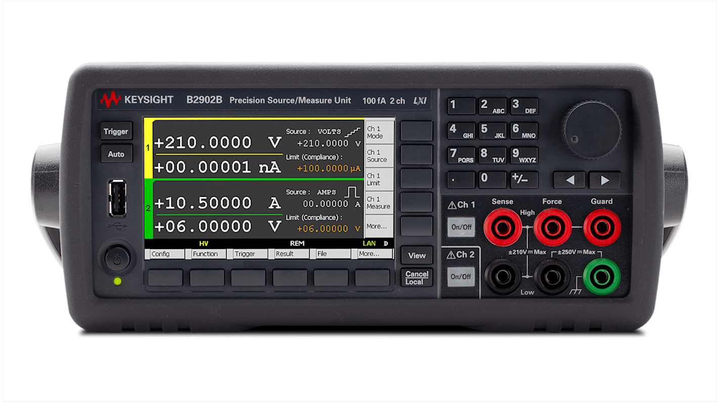 Keysight B2900B 2-Kanal Sourcemeter 31,8 W, 1 μV → 210 V, 2 Ω → 200 MΩ