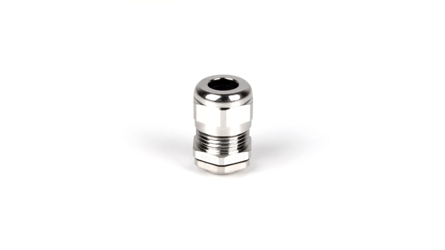 RS PRO Metallic Nickel Plated Brass Cable Gland, PG29 Thread, 18mm Min, 21mm Max, IP68