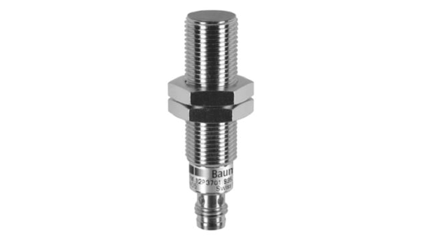 Baumer Inductive Barrel-Style Proximity Sensor, M8 x 1, 4 mm Detection, PNP Output, 30 V, IP67