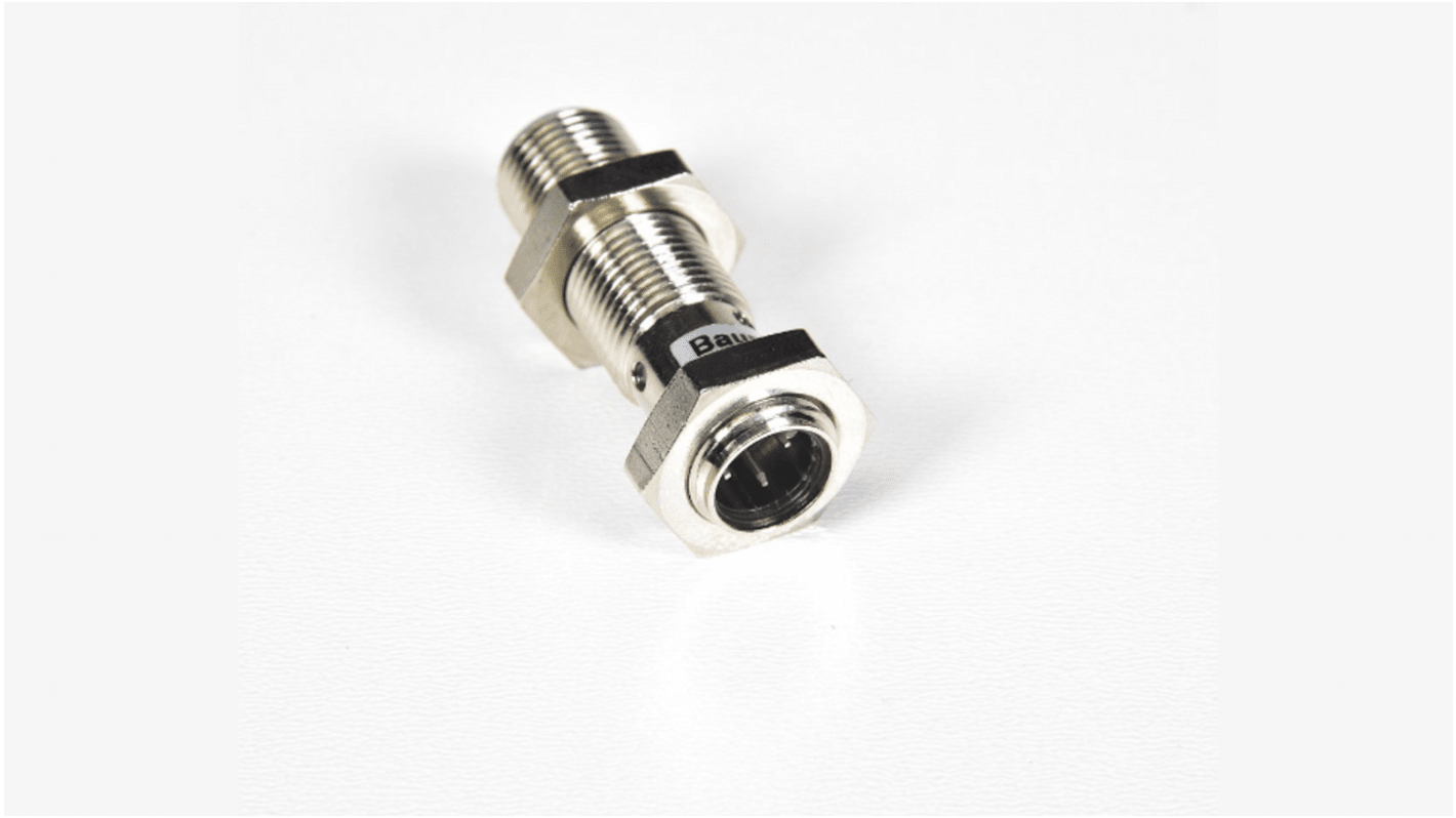 Baumer Inductive Barrel-Style Proximity Sensor, M12 x 1, 4 mm Detection, PNP Output, 30 V, IP67