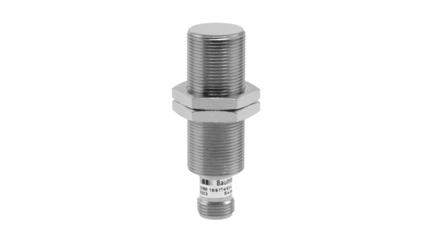 Baumer Inductive Barrel-Style Proximity Sensor, M12 x 1, 4 mm Detection, Voltage Output, 30 V, IP67