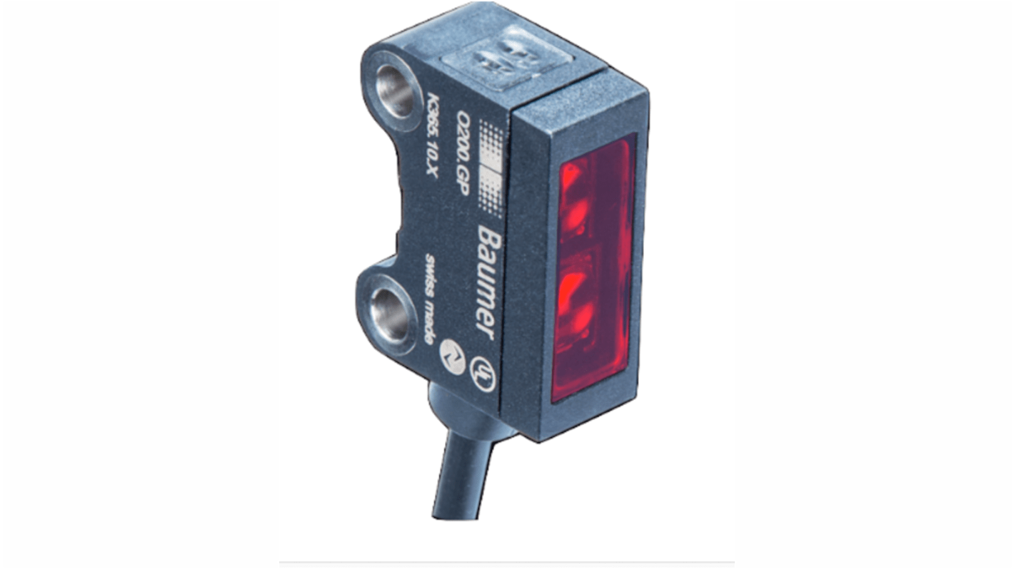 Fotocélula rectangular Baumer, Sistema Barrera de Luz, alcance 0 → 5 m., salida Emisor, Conector de M8 4