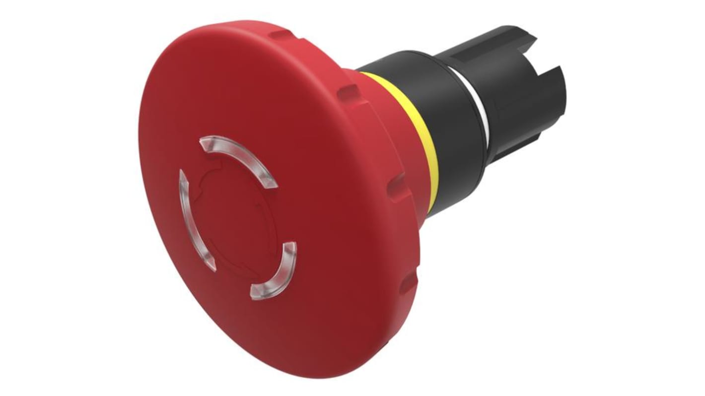 EAO 45 Series Twist Release Illuminated Emergency Stop Actuator, Panel Mount, 22mm Cutout