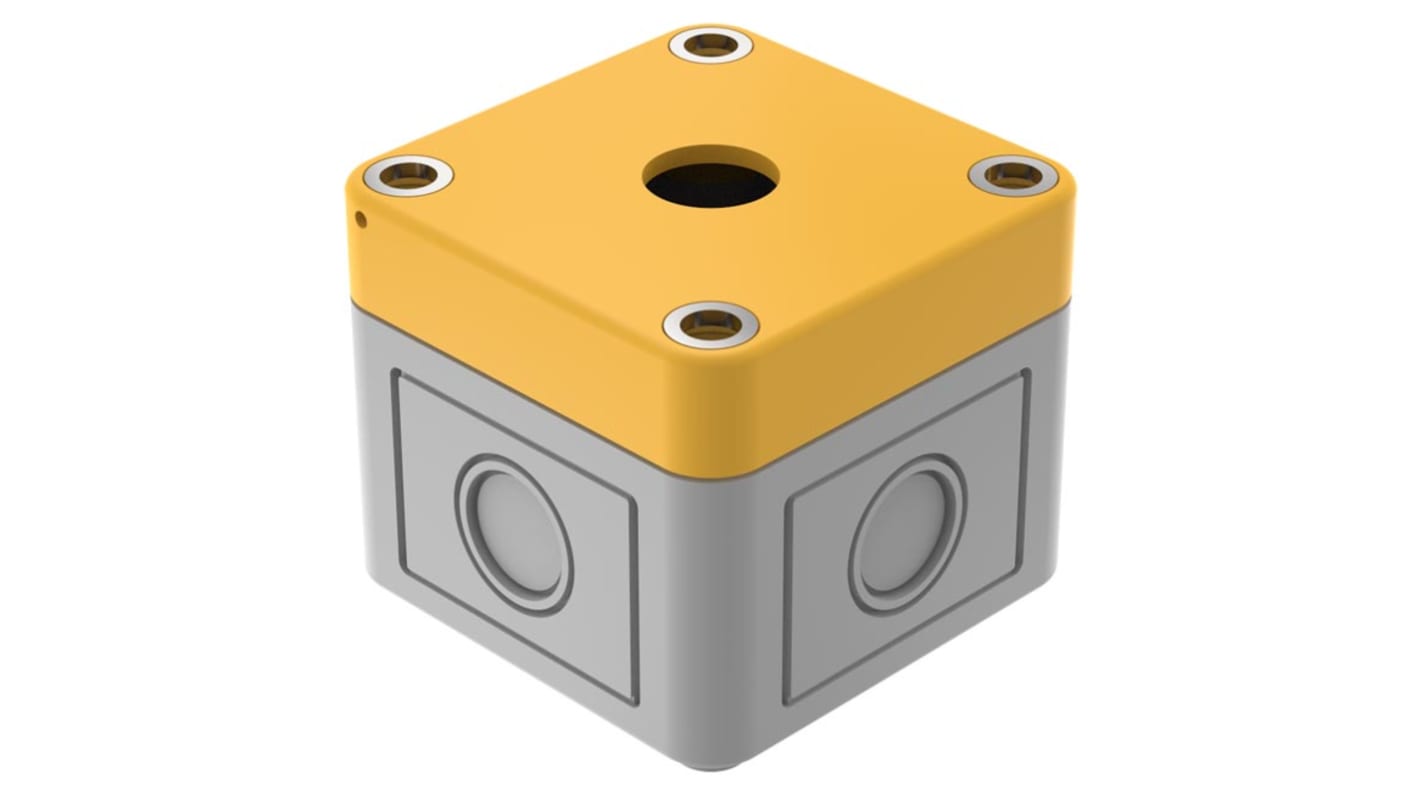 EAO Grey/Yellow Plastic 61 Enclosure - 1 Hole