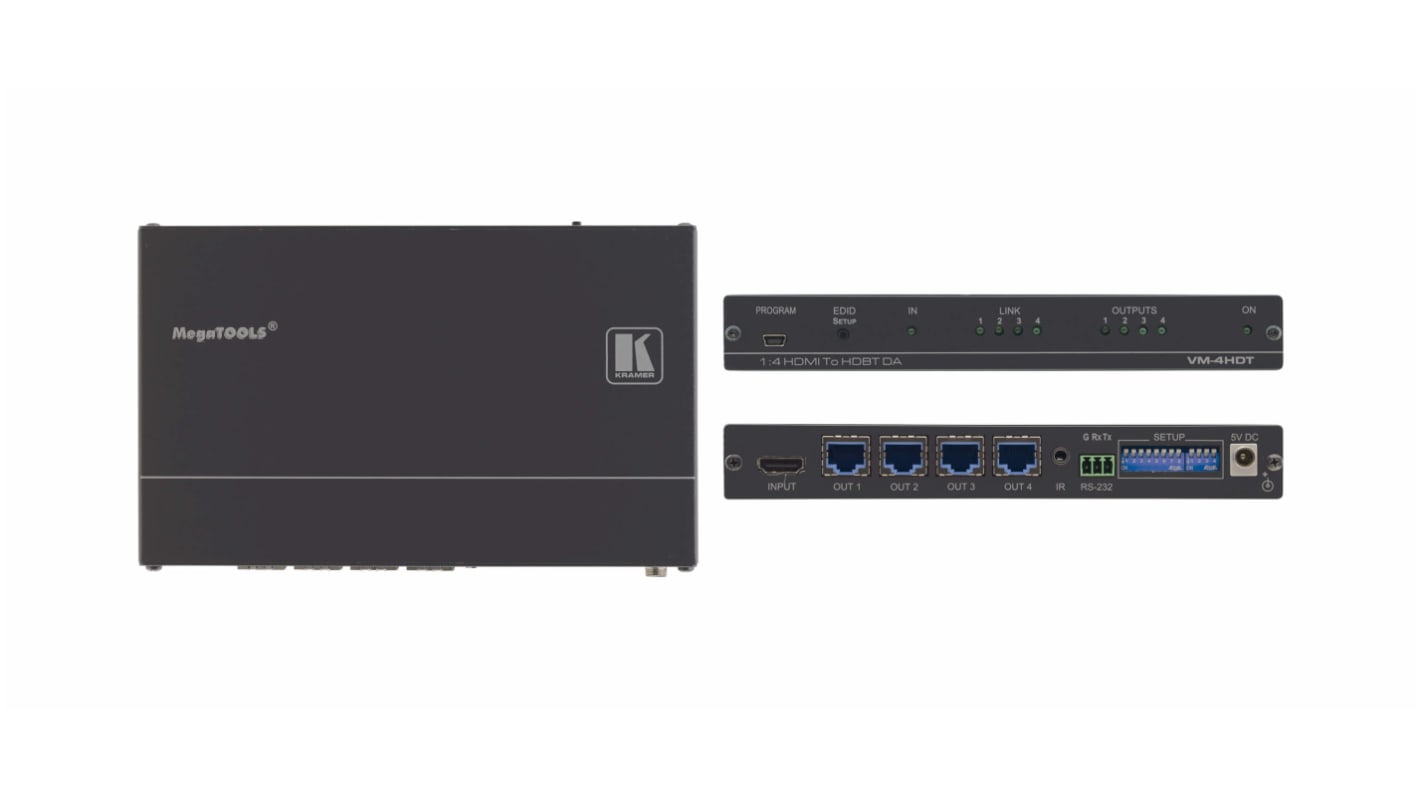 KRAMER ELECTRONICS Video-Splitter 4-Port, 3840 x 2160 1 Videoeingänge 4 Videoausgänge