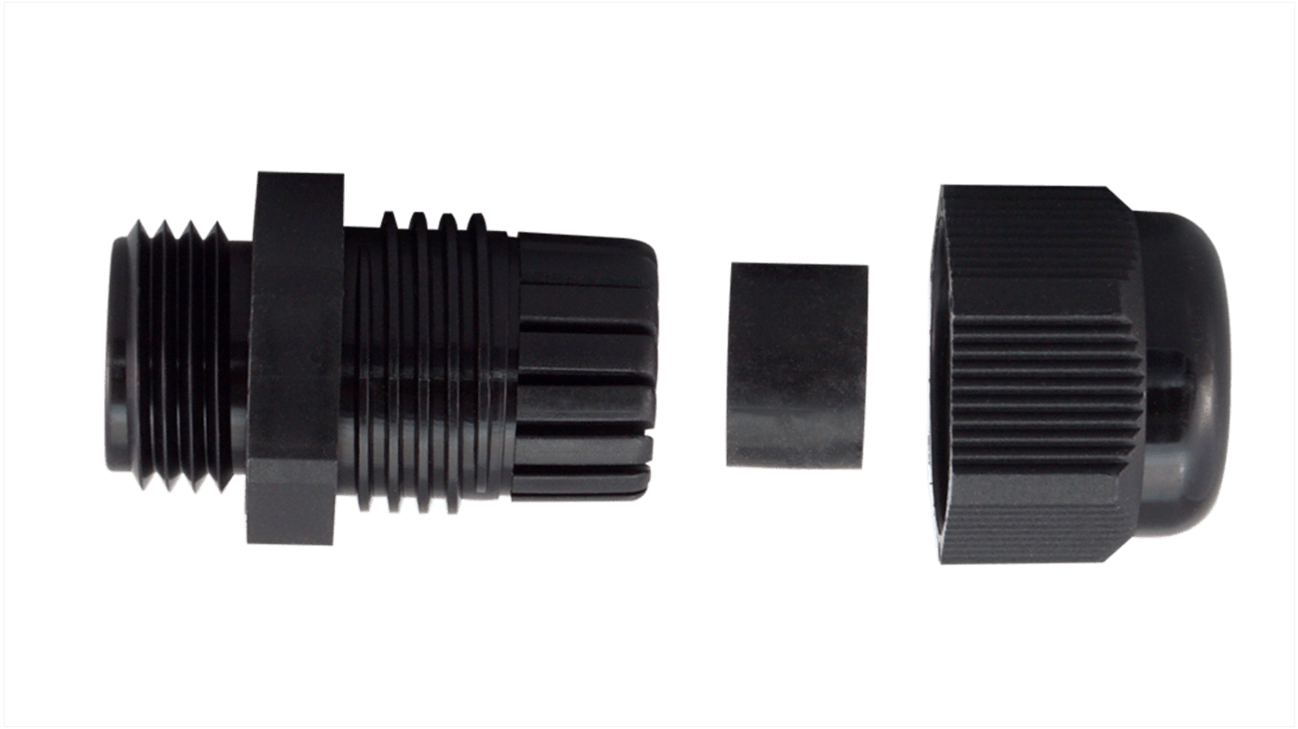 RS PRO Black Nylon Cable Gland, M32 Thread, 15mm Min, 21mm Max, IP68