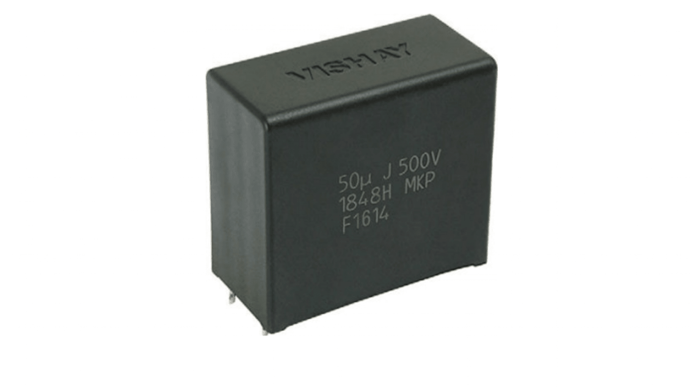Condensador de polipropileno PP Vishay, 10μF, ± 5%, 1.2kV dc, Montaje en orificio pasante