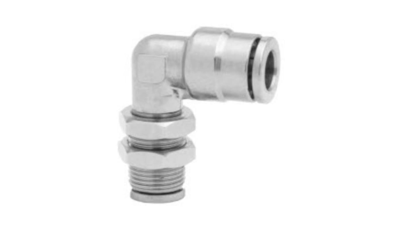 Norgren PNEUFIT Series Bulkhead Threaded-to-Tube Adaptor, Push In 6 mm to Push In 6 mm, Threaded-to-Tube Connection