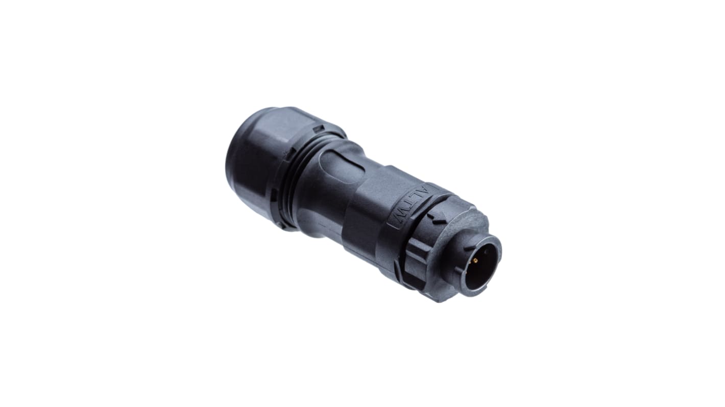 Conector circular Amphenol macho serie X-Lok de 2 vías macho, montaje aéreo, IP68