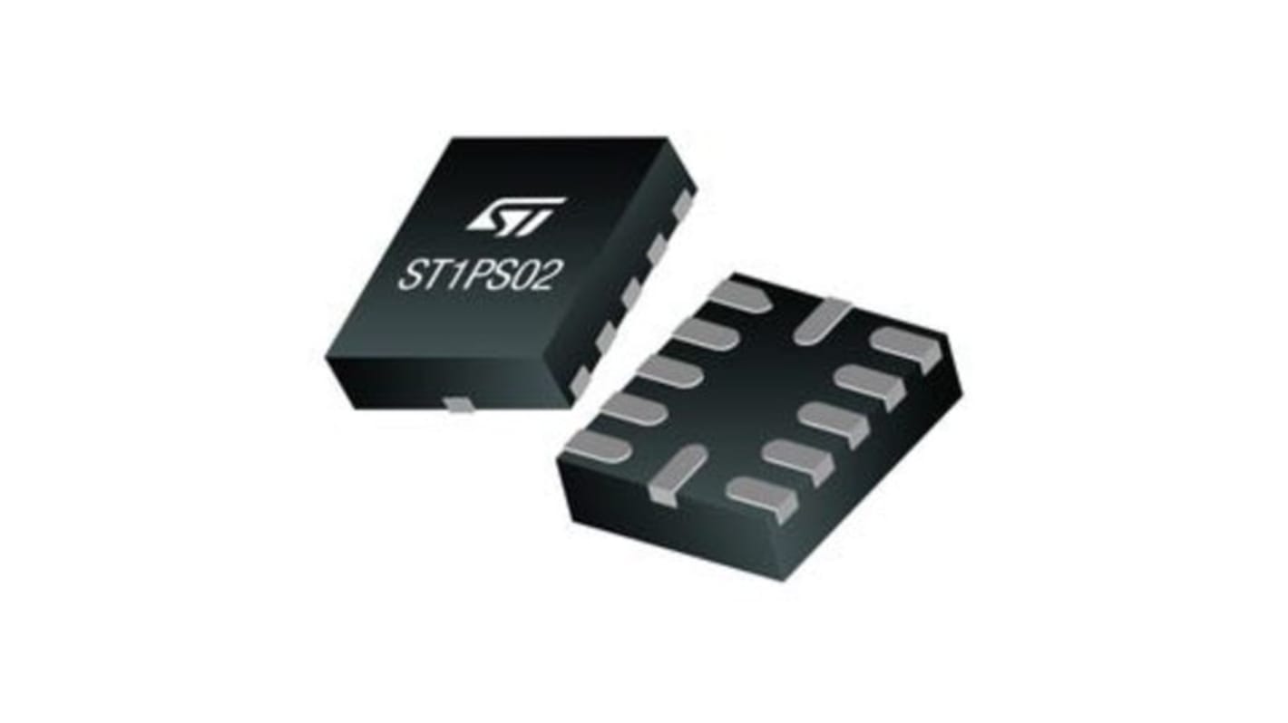 STMicroelectronics, ST1PS02BQTR Step-Down Switching Regulator Dual-Channel 400mA Adjustable 12-Pin, TQFN