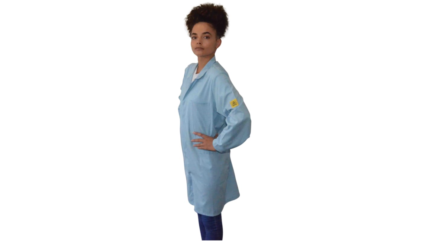 Laboratorní plášť, Modrá Unisex, SC: M, Antistatické, Bavlna, polyester Opakovaně použitelné