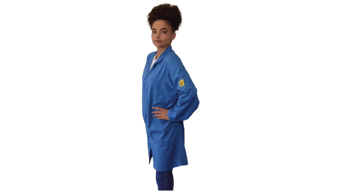 Camice da laboratorio Riutilizzabile EUROSTAT Unisex, tg. XL, in Cotone, poliestere, Blu