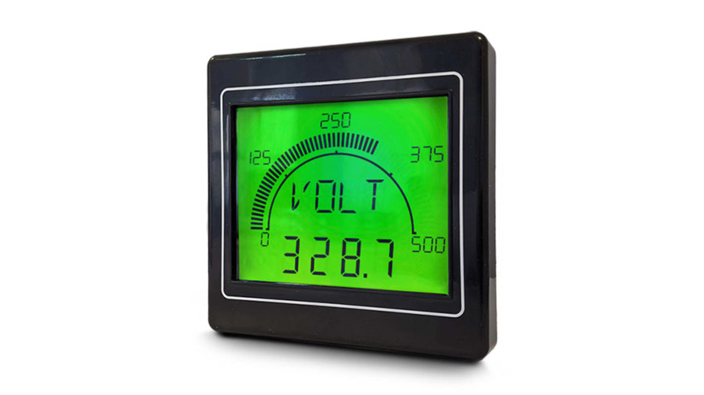 Trumeter LCD Einbaumessgerät für Ampere, Frequenz oder Leistung, Spannung H 68mm B 68mm 4-Stellen T. 45mm