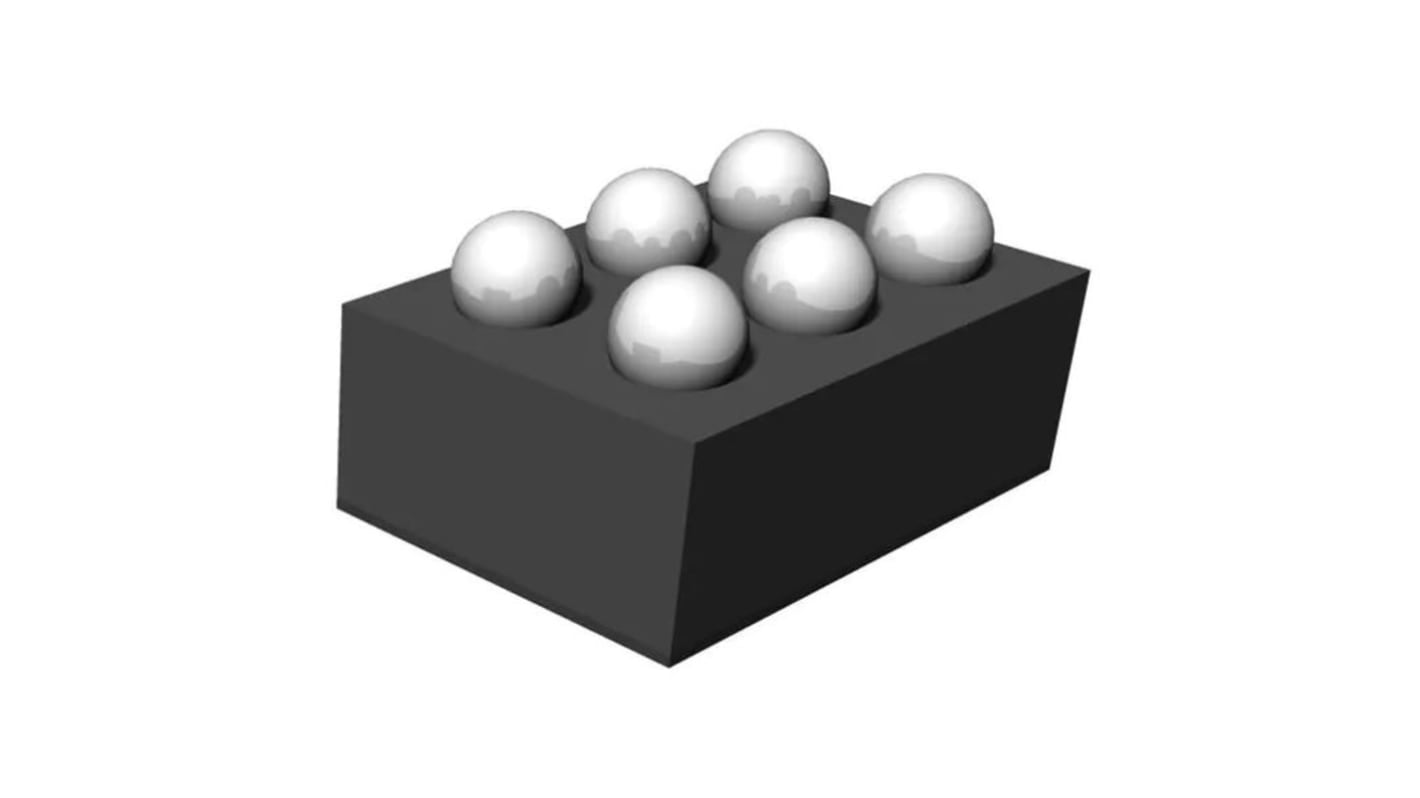 ams OSRAM AS6204-AWLT-S, Temperatur- og fugtighedssensor -40 → 125 °C., ±0.4°C, Seriel, 6 ben 6-WLCSP