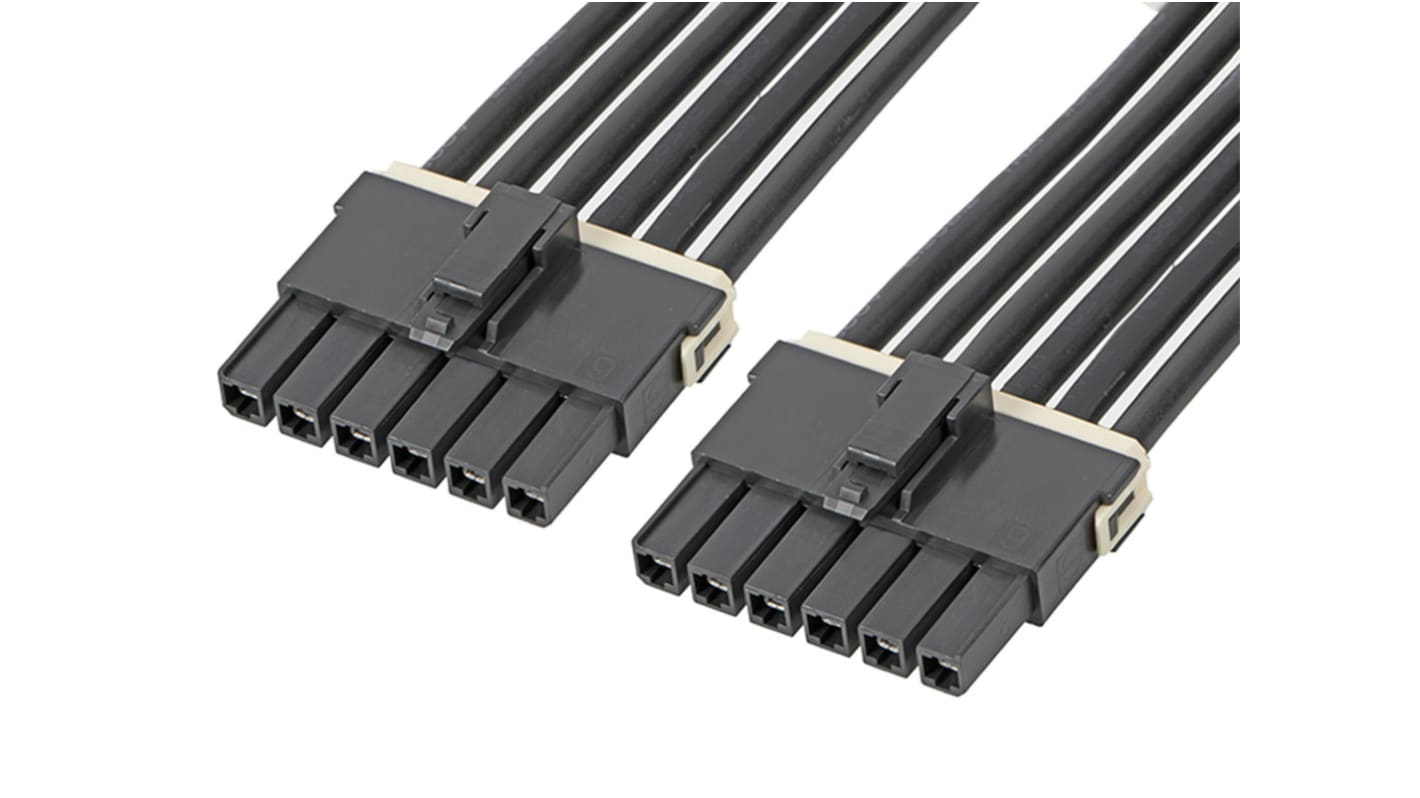 Conjunto de cables Molex Mega-Fit 216401, long. 300mm, Con A: Hembra, 2 vías, paso 5.7mm