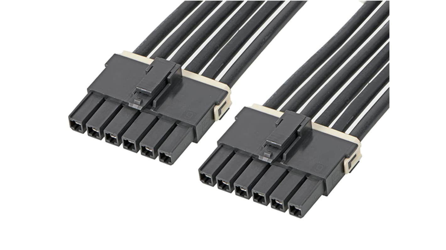 Conjunto de cables Molex Mega-Fit 216401, long. 600mm, Con A: Hembra, 2 vías, paso 5.7mm
