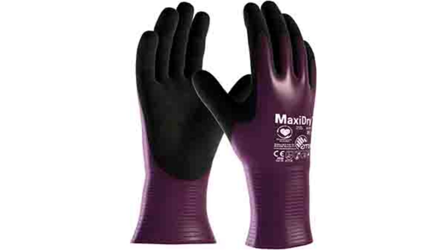 Gants résistant à l'eau et à l'huile ATG MaxiDry taille 11, Manutention des fluides, 1 Paire, Violet