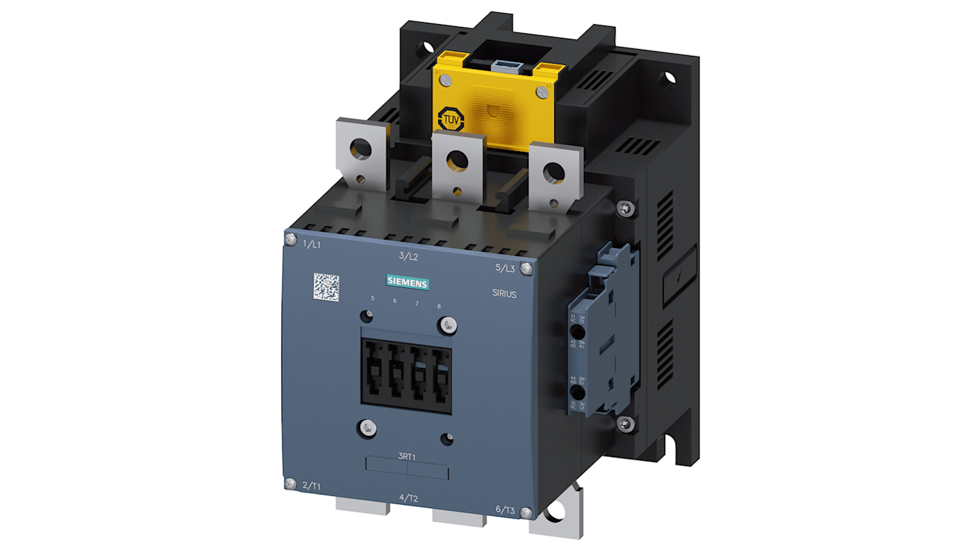 Siemens SIRIUS Contactor, 200 → 277 V ac/dc Coil, 3-Pole, 132 kW, 2NO + 2NC