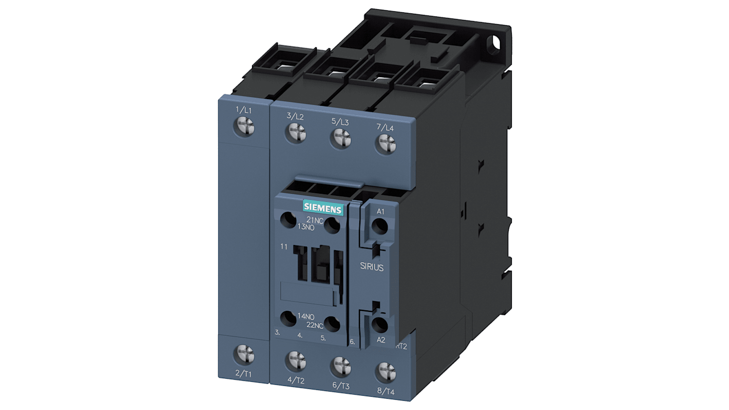 Siemens SIRIUS Contactor, 4-Pole, 1NO + 1NC