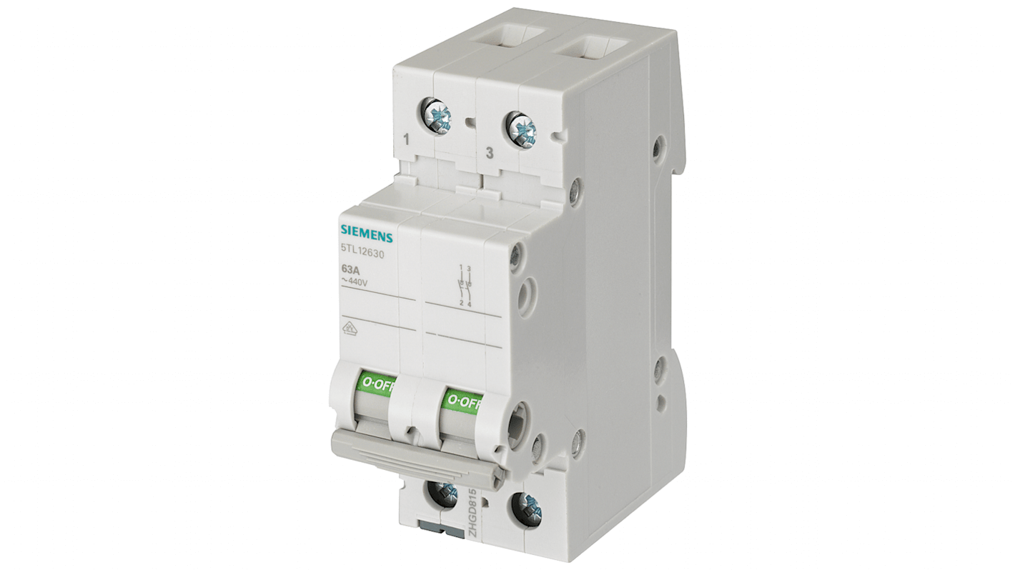 Siemens 2P Pole Isolator Switch - 40A Maximum Current