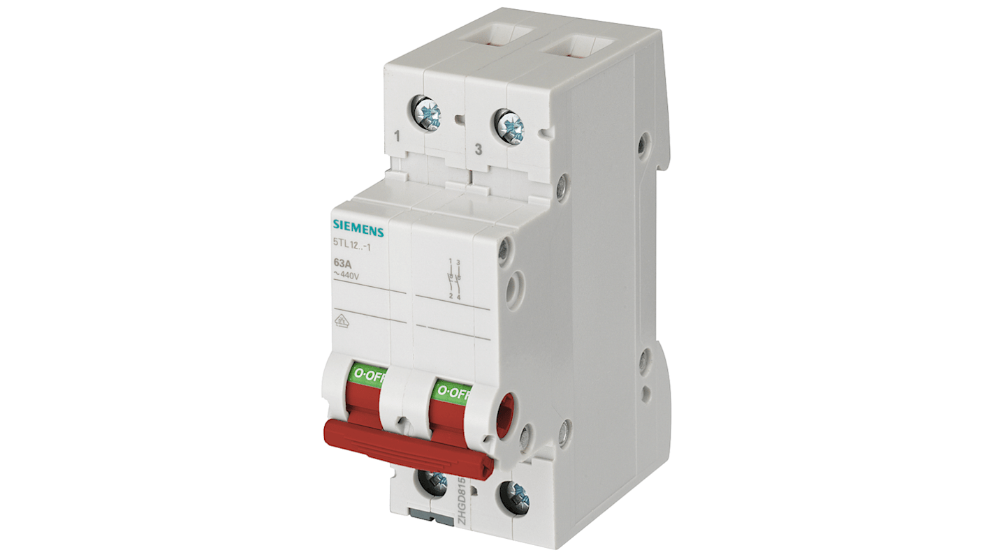 Interruttore di isolamento Siemens 5TL1291-1 serie 5TL, 2P, 100A 5TL