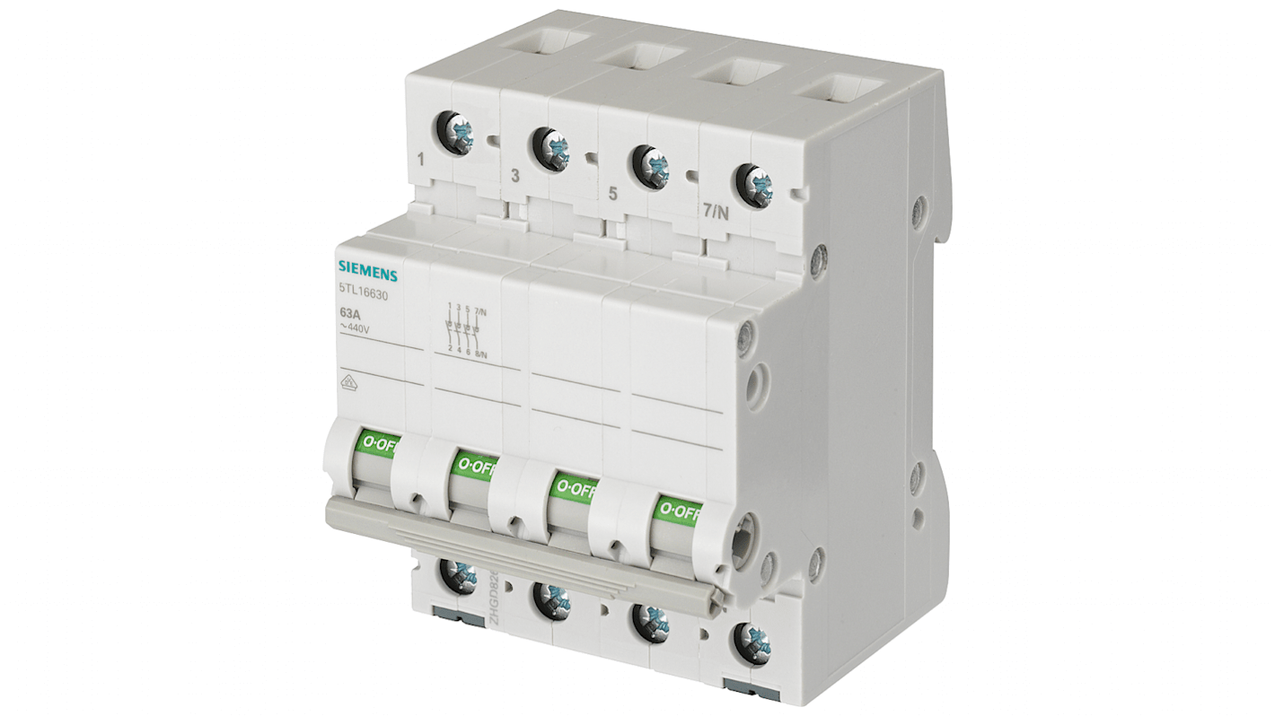 Siemens 4P Pole Isolator Switch - 100A Maximum Current