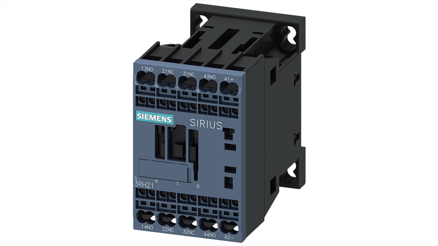 Siemens SIRIUS Leistungsschütz 72 → 125 V dc-Spule, 4 -polig / 10 A 2 Schließer + 2 Öffner