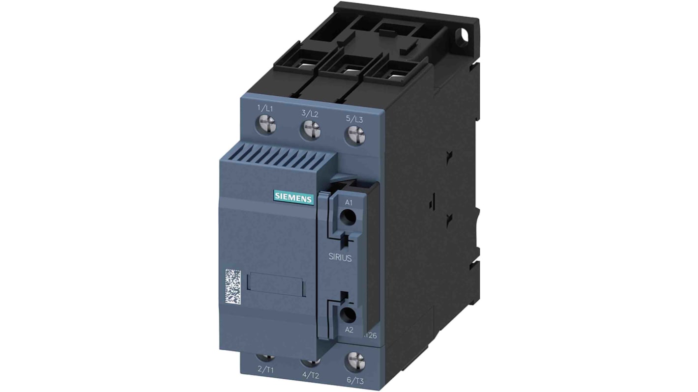 Contattore Commutazione condensatore Siemens, 3 poli, 1 NO + 1 NC, 108 A, bobina 230 V c.a.