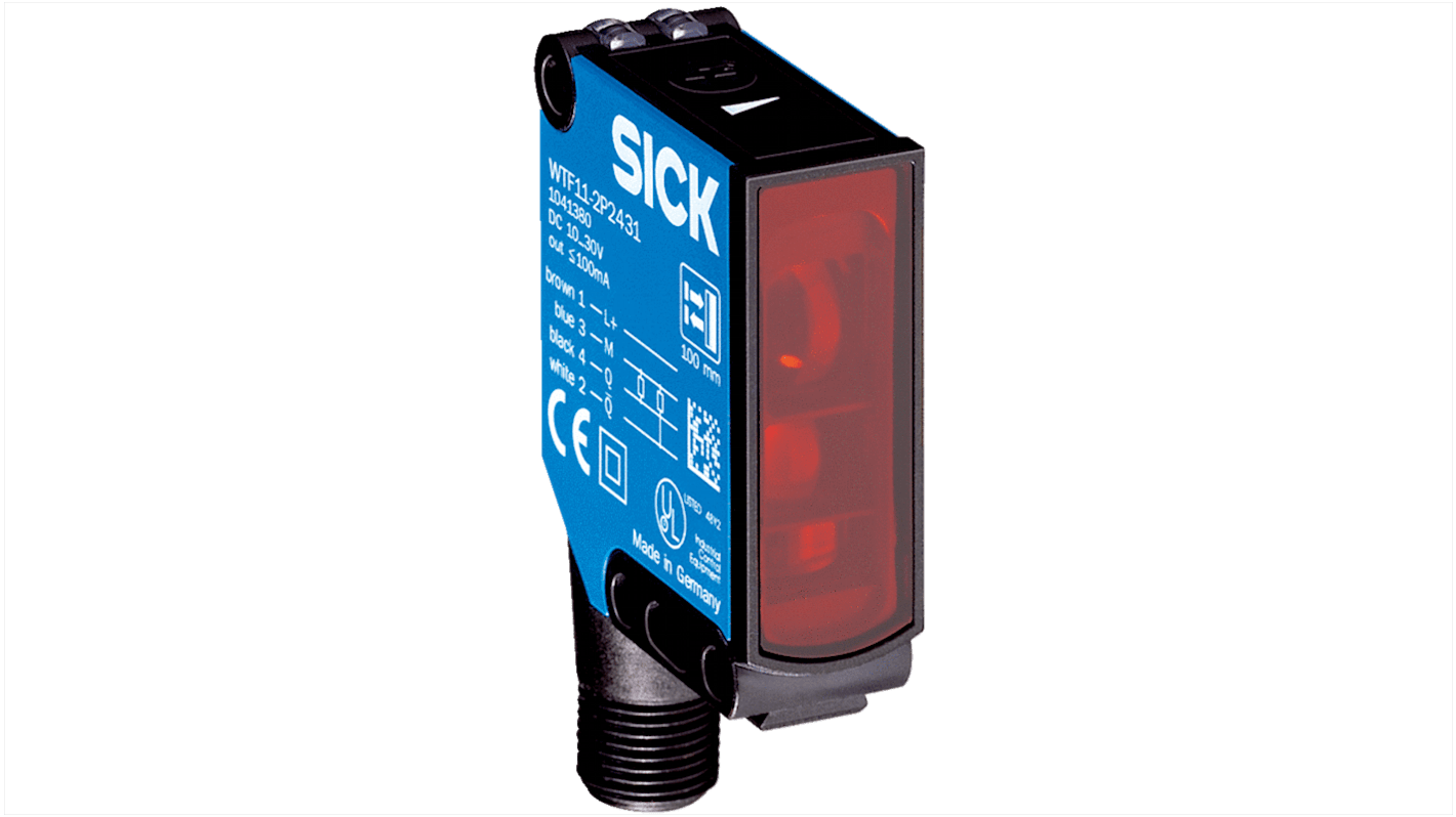 Sensore fotoelettrico Rettangolare Sick, a soppressione di sfondo, rilevamento 35 mm → 350 mm, uscita PNP