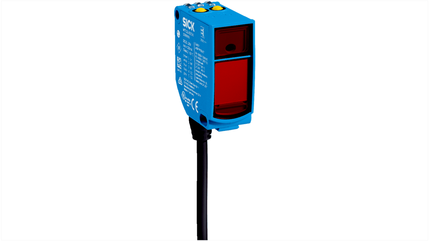 Sick Background Suppression Photoelectric Sensor, Block Sensor, 50 mm → 2.5 m Detection Range