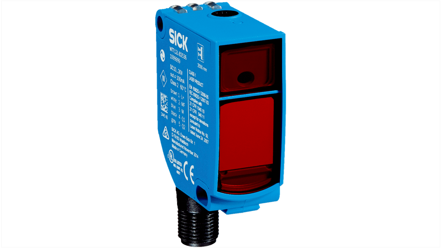 Sick PowerProx Kubisch Optischer Sensor, Hintergrundunterdrückung, Bereich 50 mm → 1,8 m, NPN, PNP, PUSH/PULL