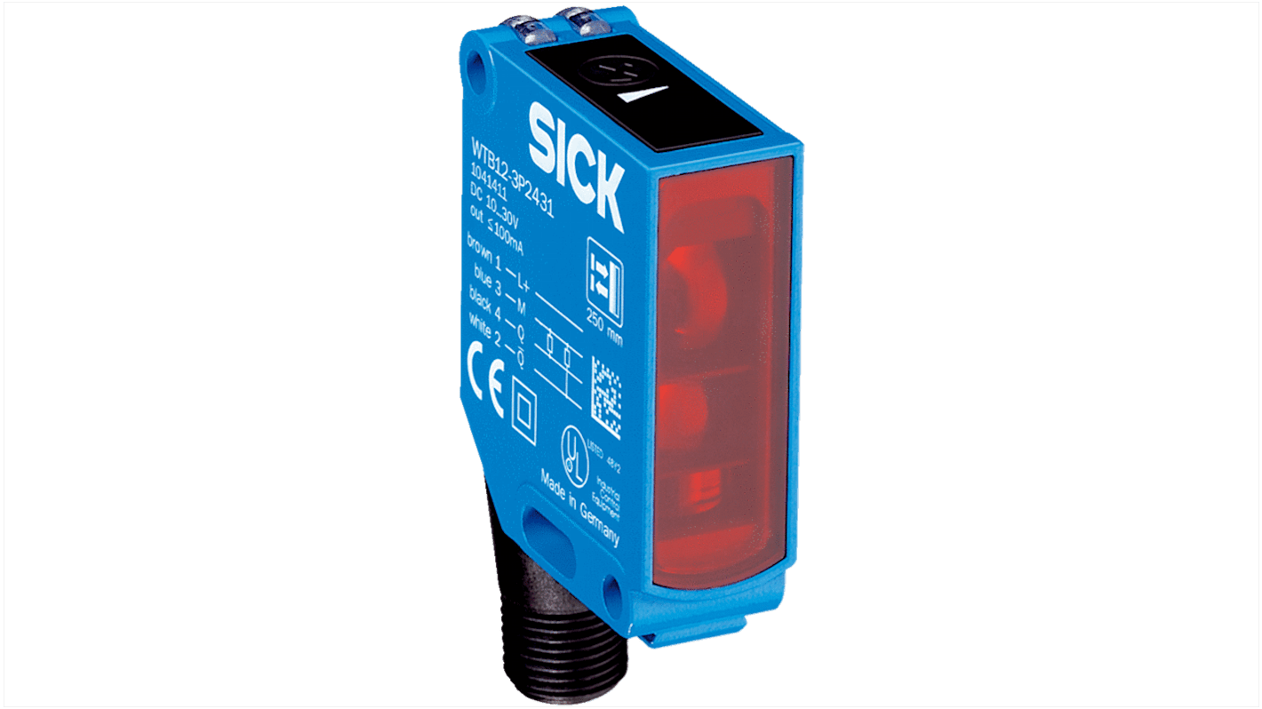Sick Background Suppression Photoelectric Sensor, Block Sensor, 30 mm → 175 mm Detection Range