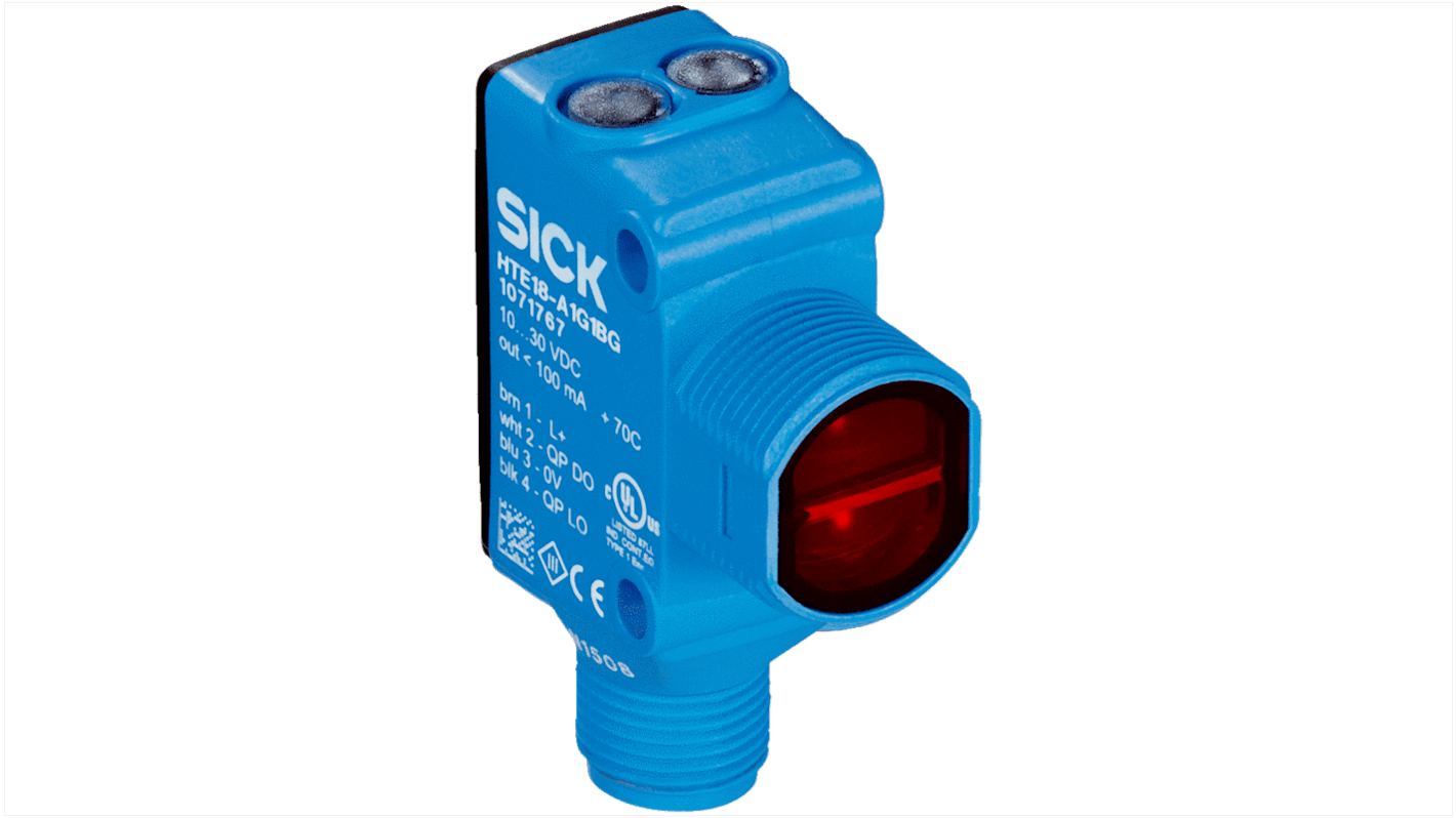 Sensore fotoelettrico Sick, a soppressione di sfondo, rilevamento 5 mm → 300 mm, uscita NPN - Commutazione luce,