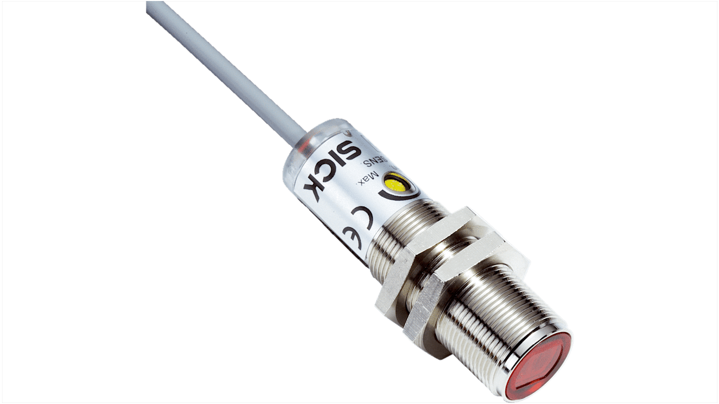 Sick Background Suppression Photoelectric Sensor, Barrel Sensor, 10 mm → 350 mm Detection Range