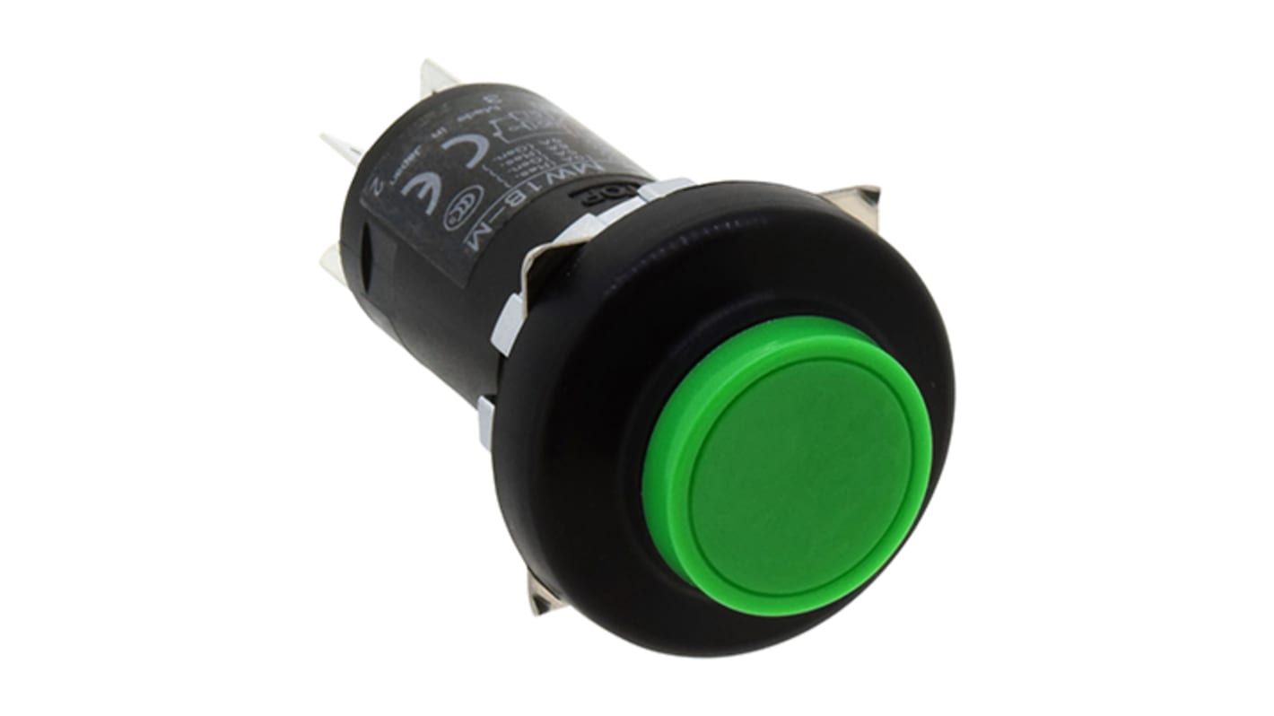 Idec Push Button Switch, Latching, Panel Mount, DPDT, 24 → 110V, IP66