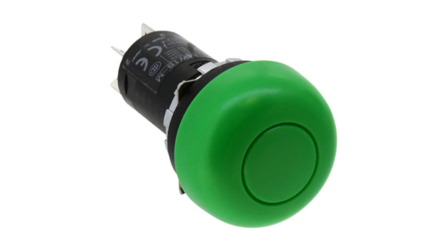 Idec Push Button Switch, Latching, Panel Mount, DPDT, 24 → 110V, IP66